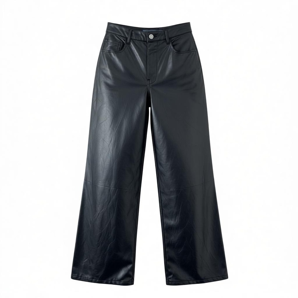 Indigo Rising Black Faux Leather Straight Leg Pants Size 25 Festival Night Out